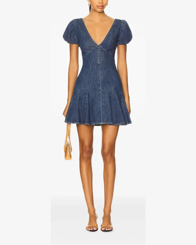 Alice + Olivia Minikleid mit Puffärmeln - Blau Blau