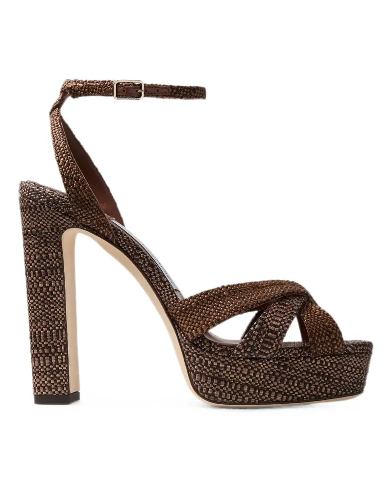 Jimmy Choo Gewebte Kove Plateau-Sandalen - Braun Braun
