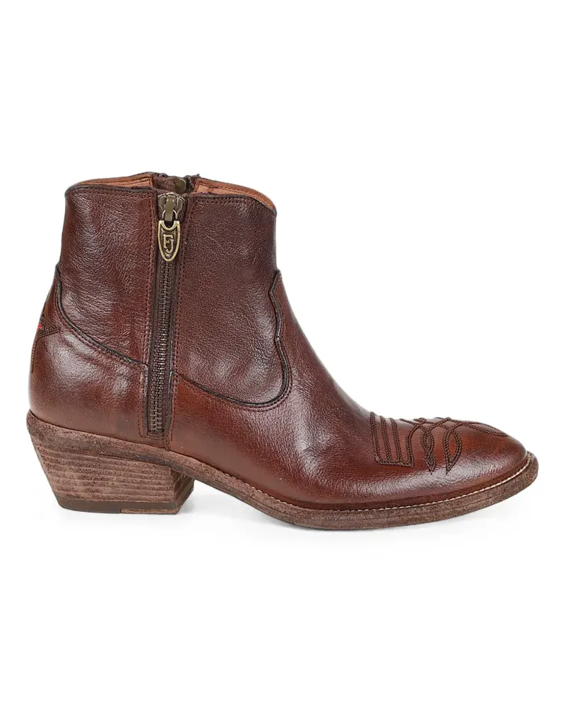 Fauzian Jeunesse embroidered leather cowboy boots - Braun Braun