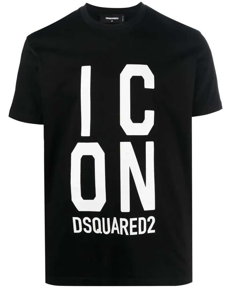 Dsquared2 T-Shirt mit "Icon"-Print - Schwarz Schwarz