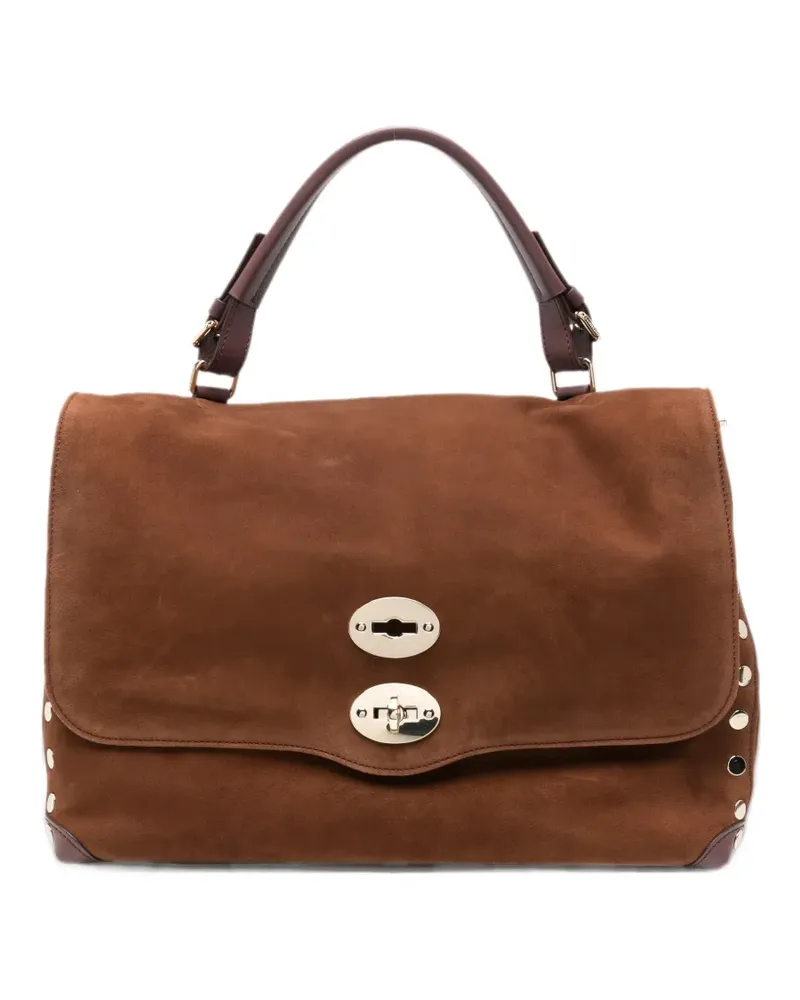 Zanellato M Postina Schultertasche mit Nieten - Braun Braun