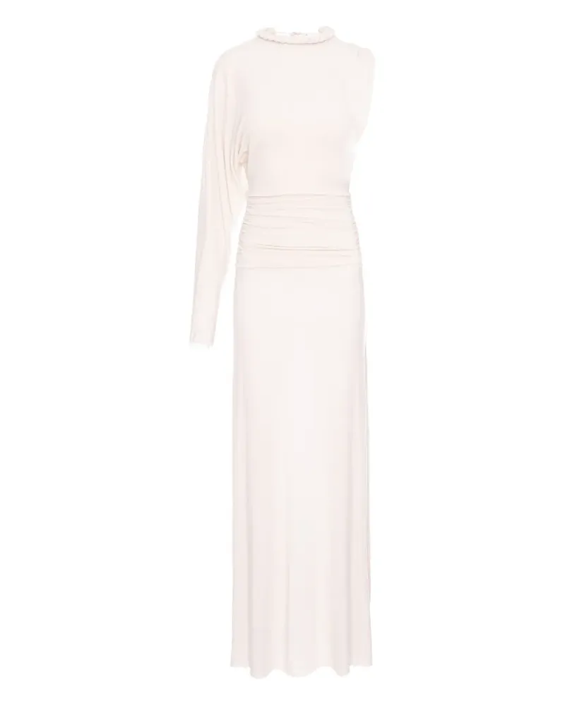 MANURÍ Gerüschtes Didi Kleid mit einem Ärmel - Nude Nude