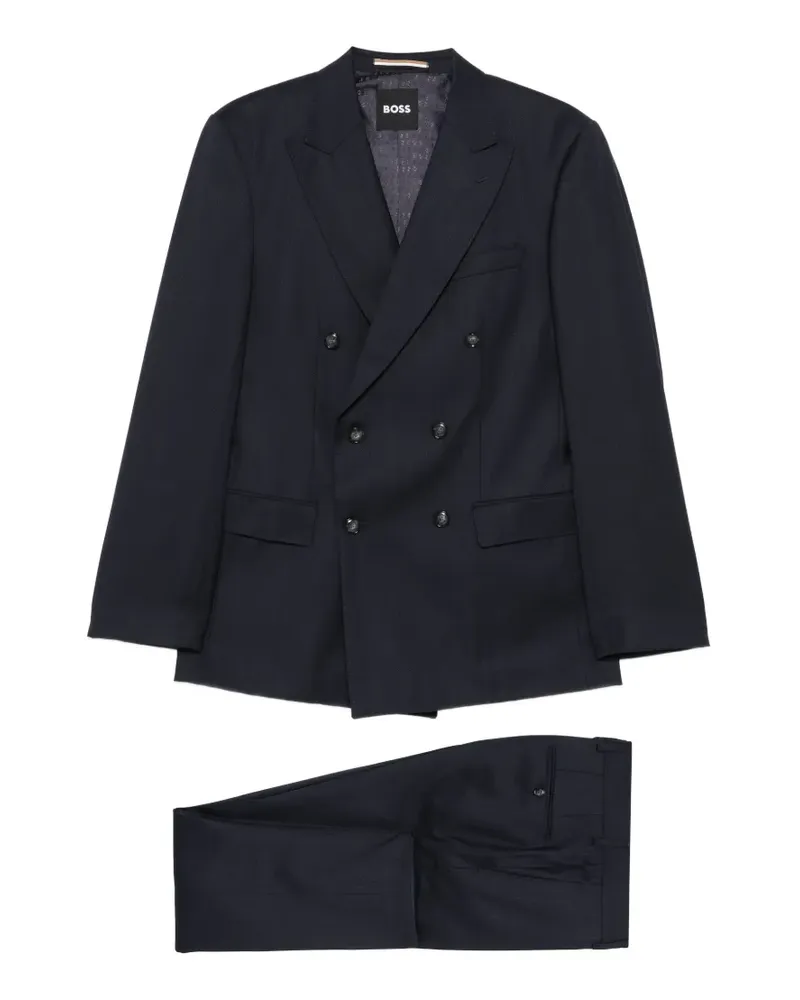 HUGO BOSS double-breasted virgin wool suit - Blau Blau