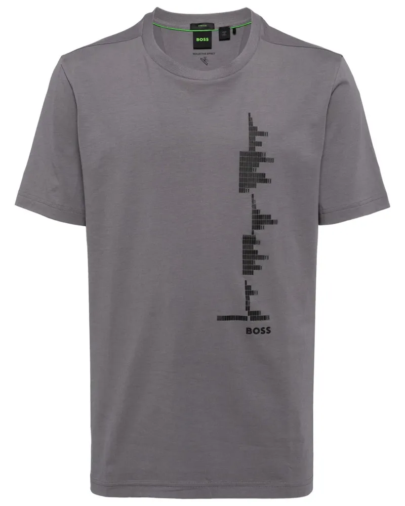 HUGO BOSS T-Shirt mit grafischem Print - Grau Grau