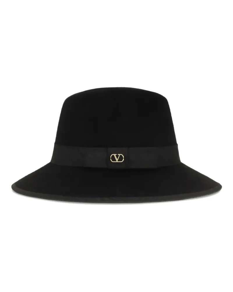 Valentino Garavani VLogo Fedora velvet-effect hat - Schwarz Schwarz