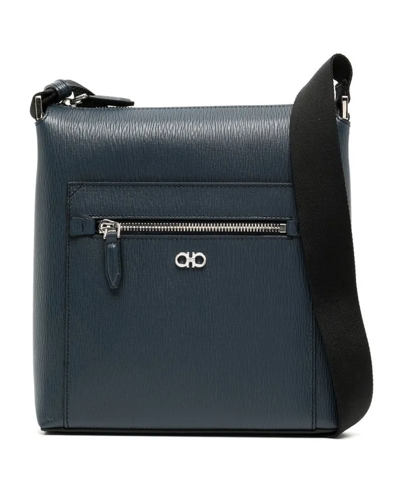 Ferragamo Schultertasche mit Gancini-Detail - Blau Blau