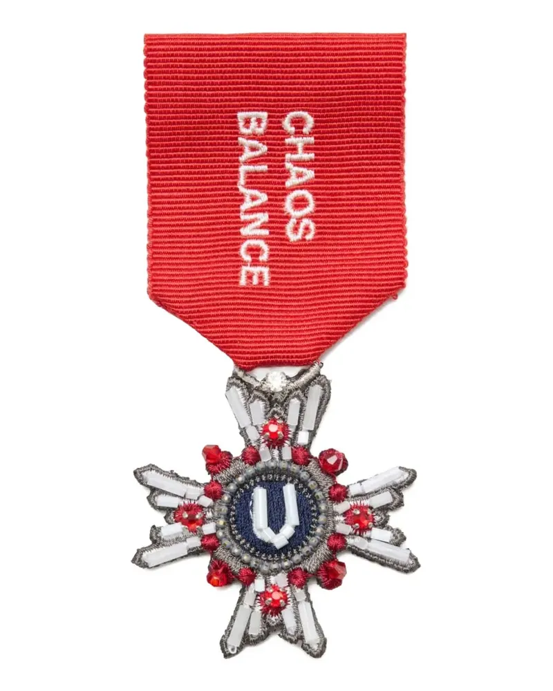 Undercover beaded embroidered brooch - Rot Rot