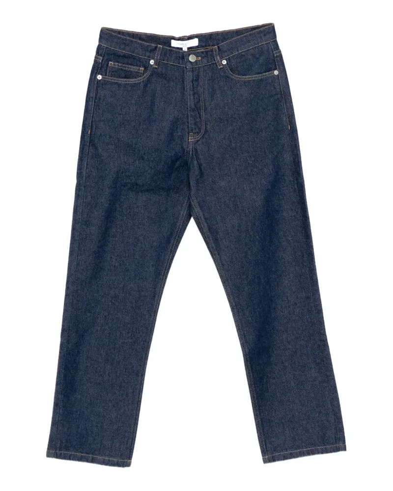 Kitsuné logo-patched tapered jeans - Blau Blau