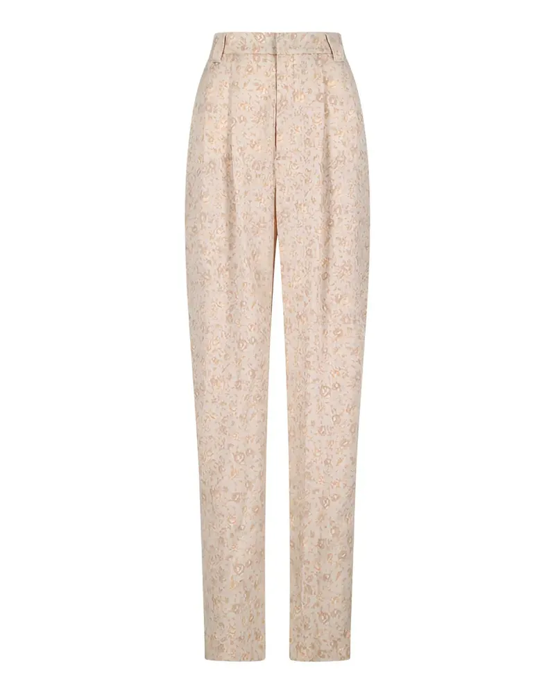 Alessandra Rich floral-print trousers - Nude Nude