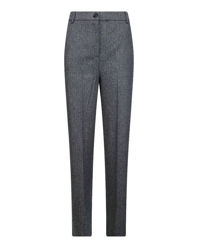 Max Mara herringbone-knit straight-leg trousers - Grau Grau