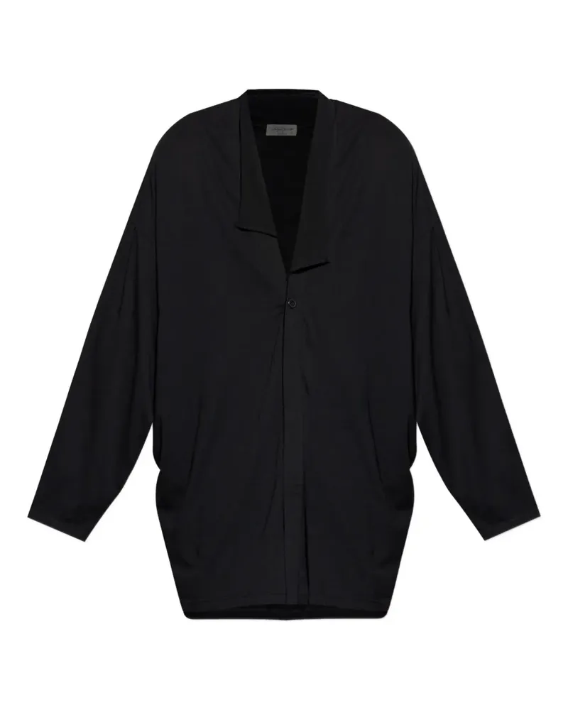 Yohji Yamamoto button-fastening asymmetric-collar shirt - Schwarz Schwarz
