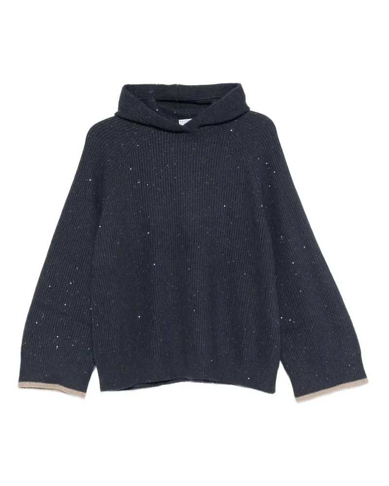 Brunello Cucinelli Hoodie mit Pailletten-Verzierung - Blau Blau