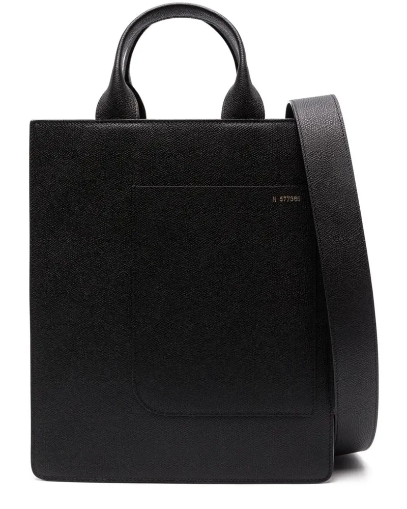Valextra Mini Boxy Handtasche - Schwarz Schwarz
