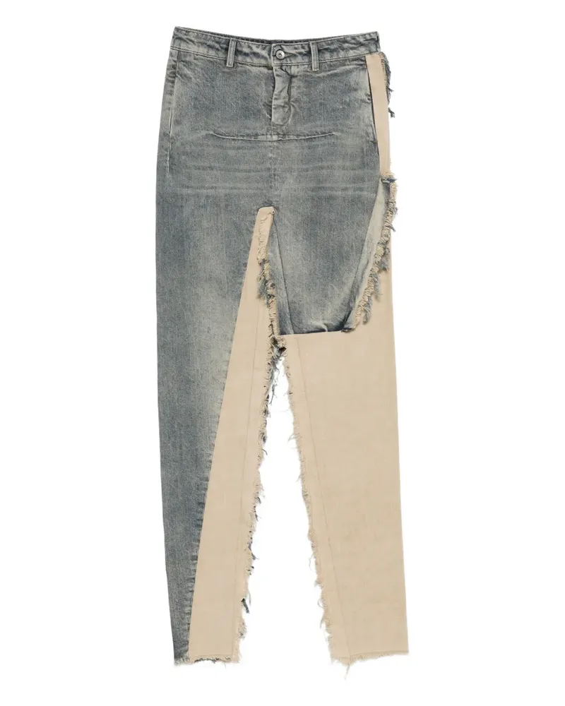 Rick Owens Rock mit ausgefranstem Einsatz - Blau Blau