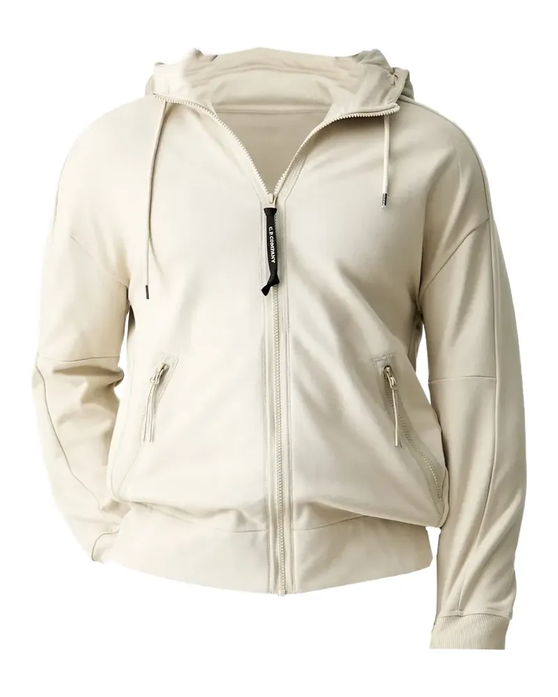 C.P. Company Diagonal Raised fleece lens hooded sweatshirt - Nude Nude