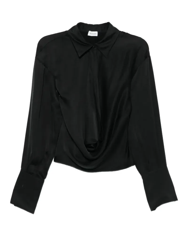 ANDAMANE draped long-sleeve blouse - Schwarz Schwarz