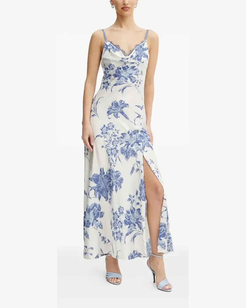 Guess Maxikleid mit Spitzenbesatz - Weiß Weiß