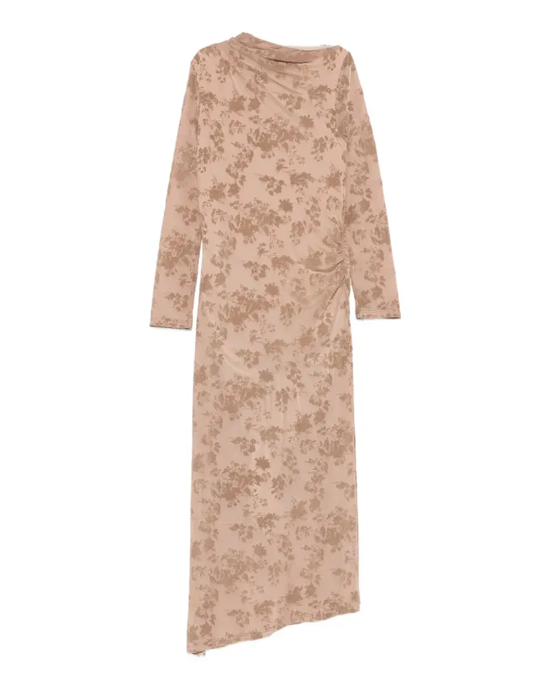 IMPERIAL Gerafftes Maxikleid mit Blumenprint - Nude Nude