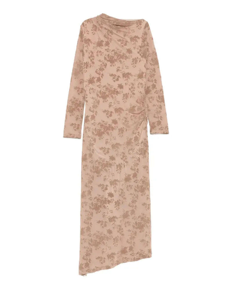 IMPERIAL Gerafftes Maxikleid mit Blumenprint - Nude Nude