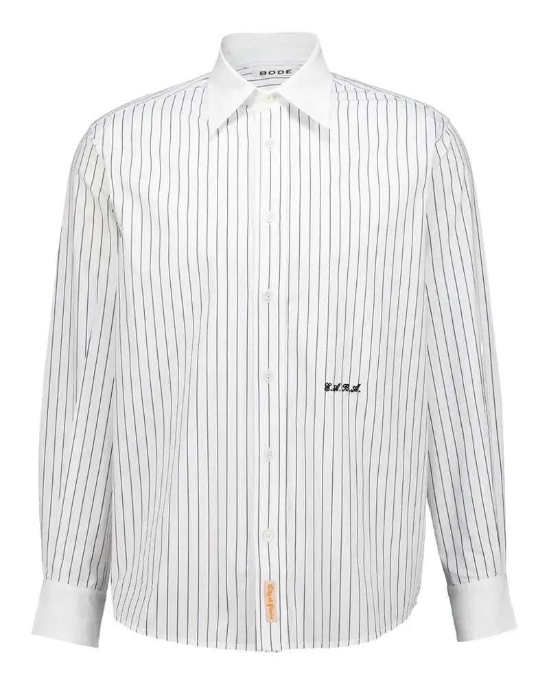 BODE Steamboat stripe-pattern shirt - Weiß Weiß
