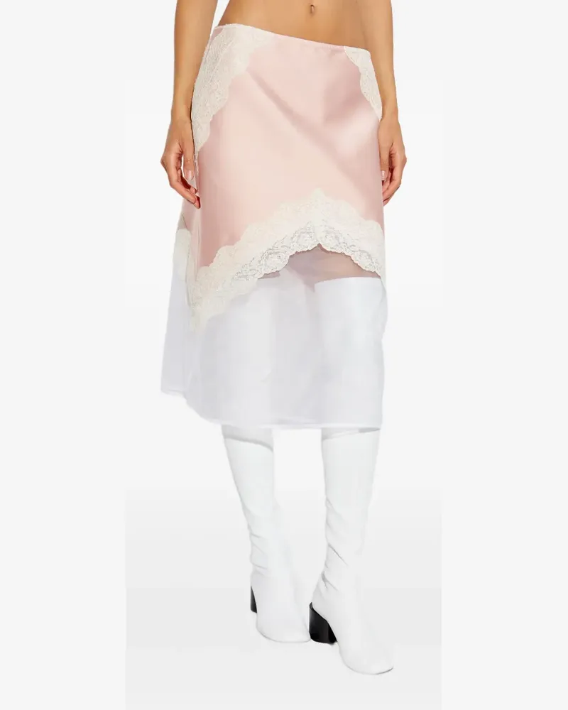 Jil Sander lace-trim skirt - Rosa Rosa