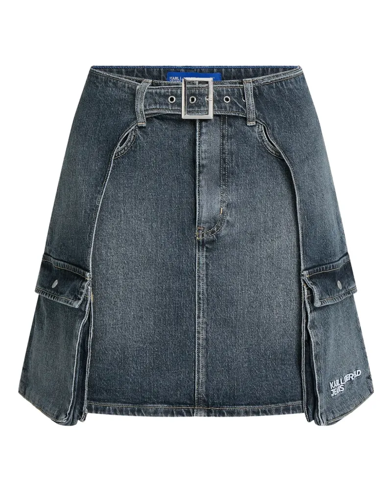 Karl Lagerfeld buckle cargo mini skirt - Blau Blau
