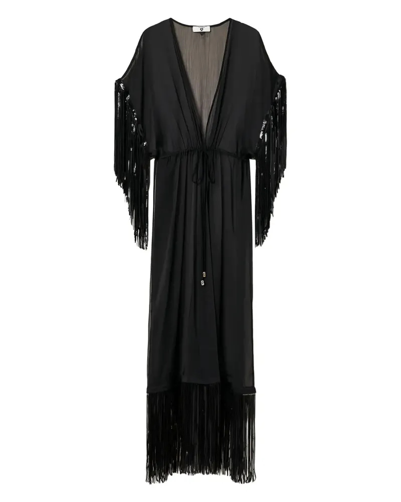 Twin-Set Kaftan mit Pailletten - Schwarz Schwarz
