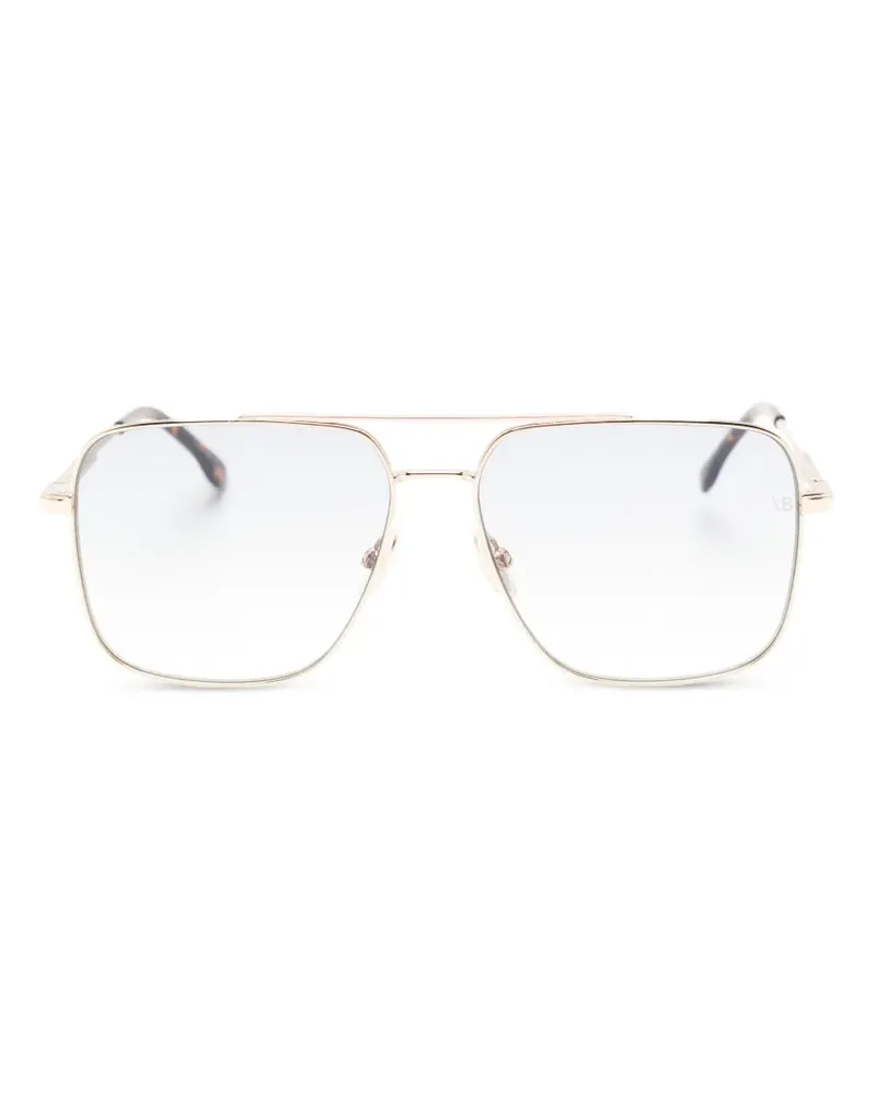 Victoria Beckham Sonnenbrille mit eckigem Gestell - Gold Gold