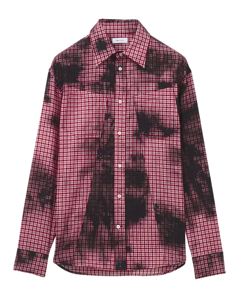 Alexander McQueen Kariertes Flanellhemd in Schwarz/Rot Rot