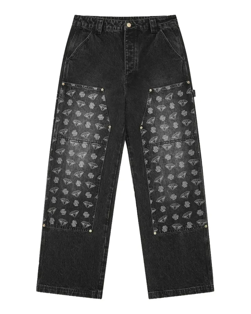 Billionaire Boys Club Diamonds & Dollars logo-print carpenter jeans - Schwarz Schwarz