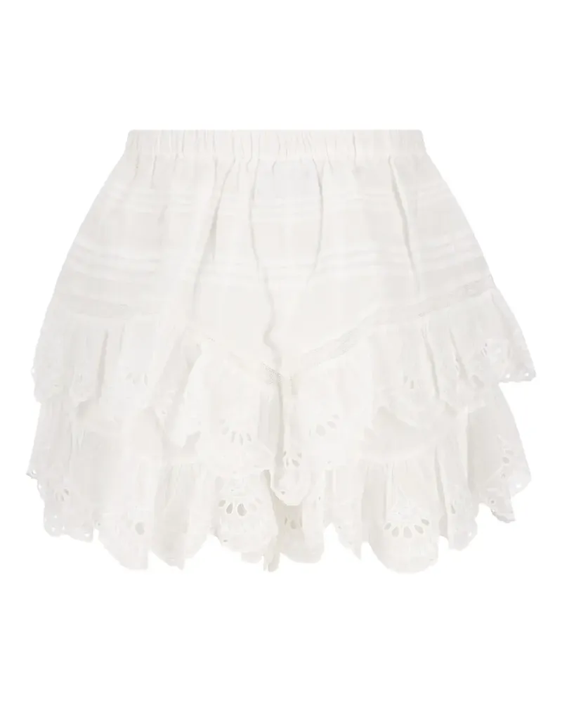 Isabel Marant ruffled eyelet mini skirt - Weiß Weiß
