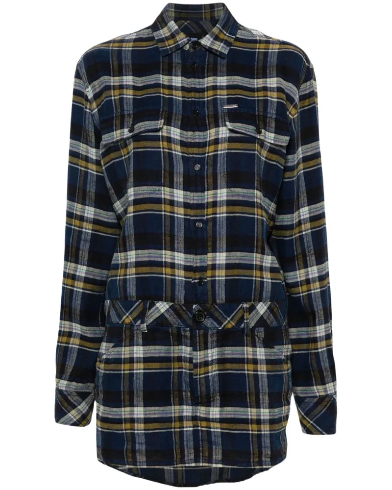 Dsquared2 Minikleid mit Check - Blau Blau