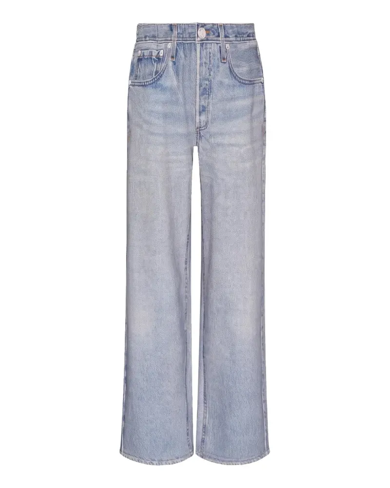 Rag & Bone Ausgeblichene Wide-Leg-Jeans - Blau Blau