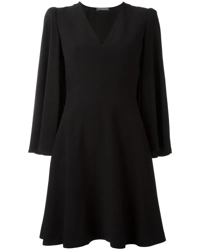 Alexander McQueen Ausgestelltes Cape-Kleid - Schwarz Schwarz