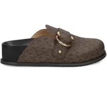 Jaden Mules mit Monogramm - Braun