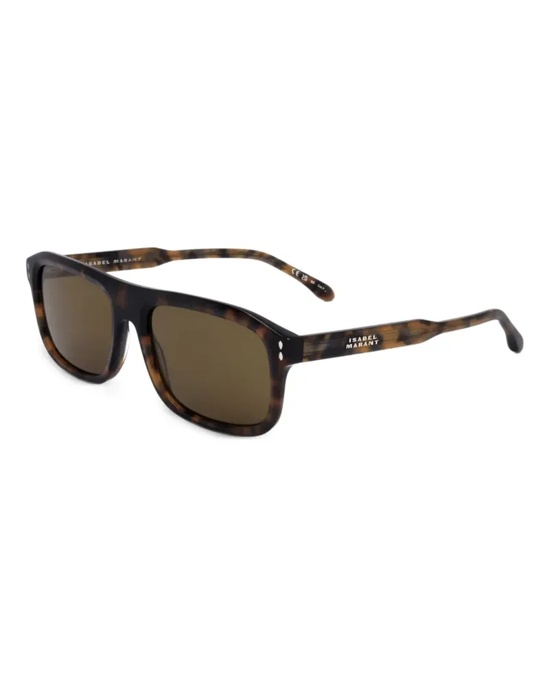 Isabel Marant Eckige Sonnenbrille in Schildpattoptik - Braun Braun