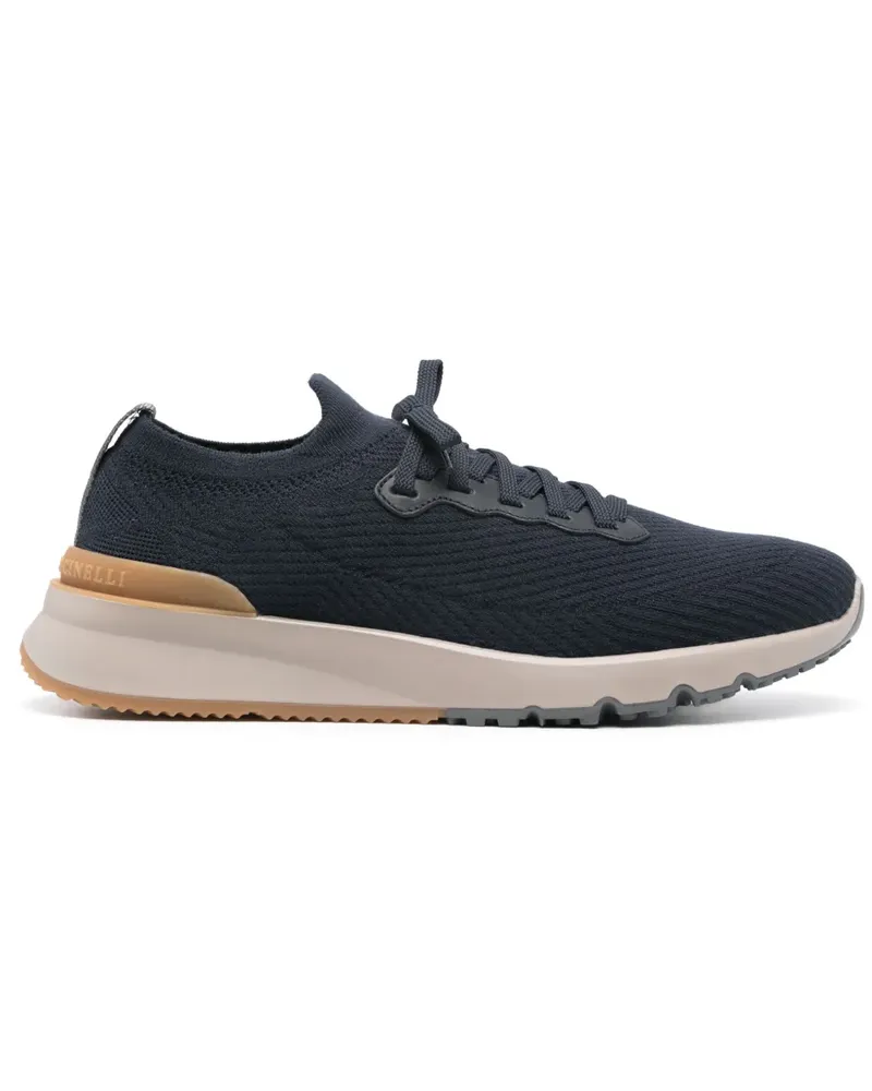 Brunello Cucinelli Sneakers in Strickoptik - Blau Blau