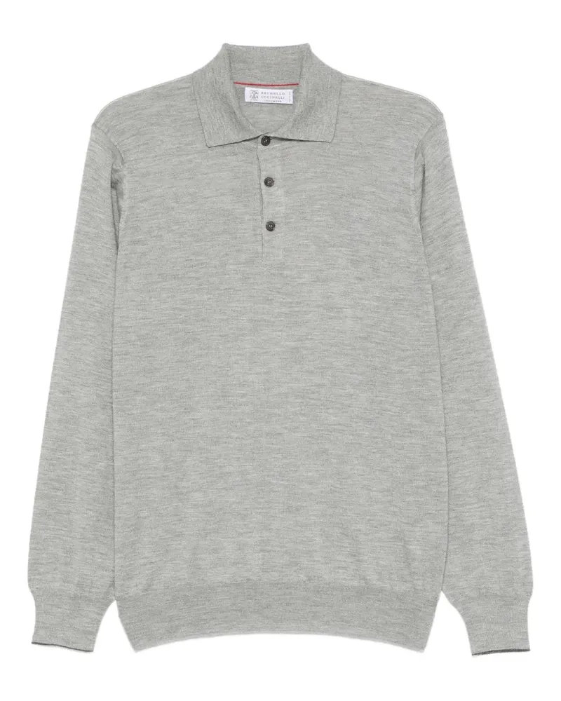 Brunello Cucinelli Gestricktes Poloshirt - CO73D GREY Co73d