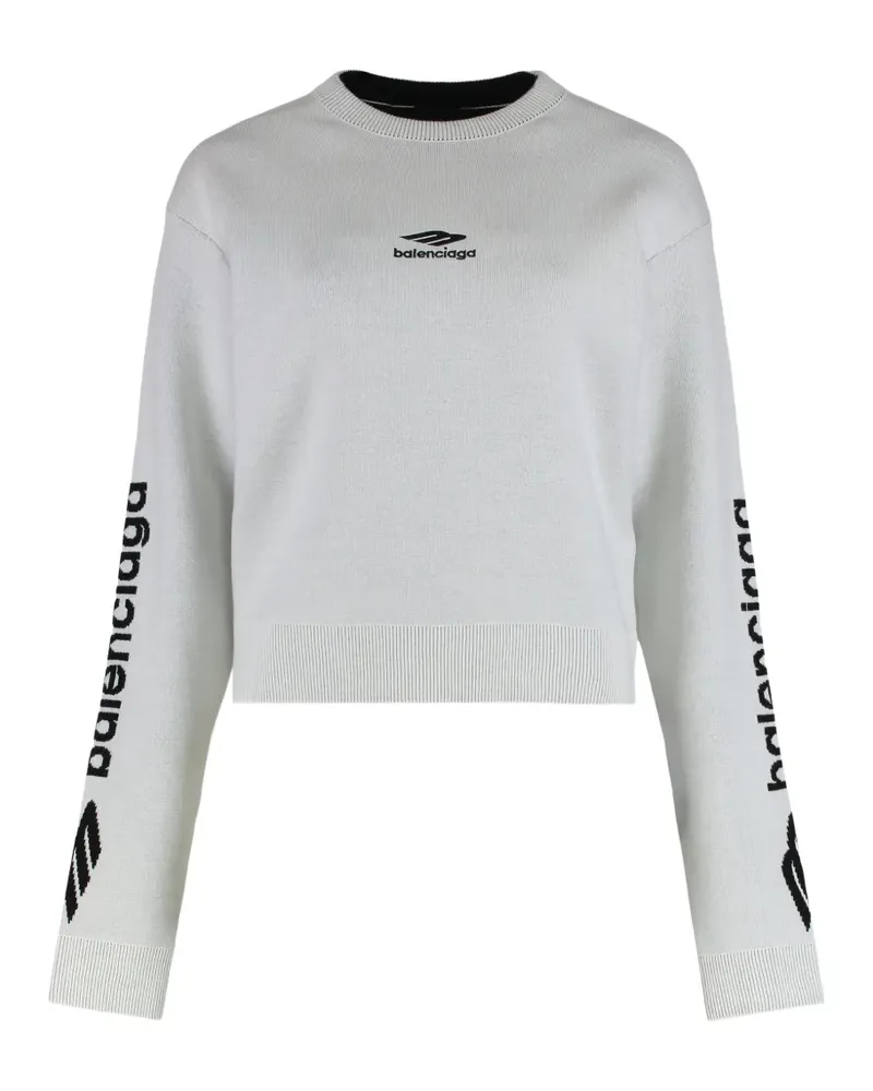 Balenciaga 3B Sports Icon cropped crew-neck sweater - Weiß Weiß