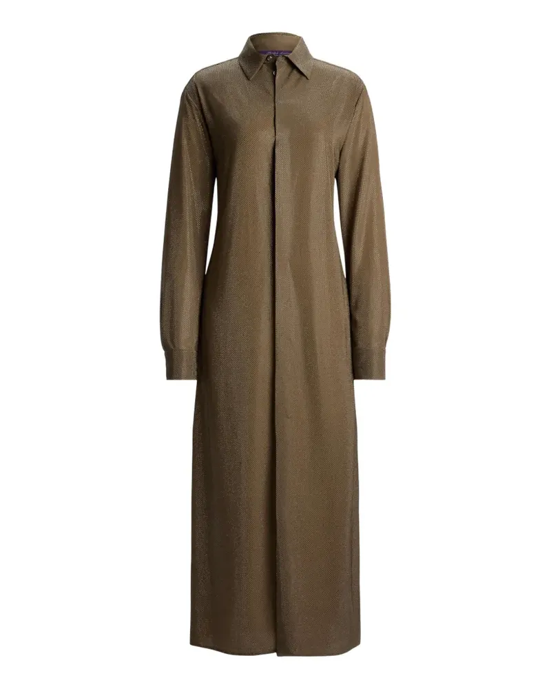 Ralph Lauren Midikleid aus Seide mit Kristallen - Braun Braun