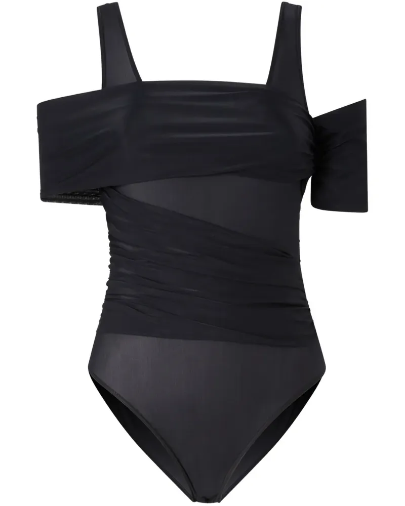 Pinko Schulterfreier Jersey-Body - Schwarz Schwarz