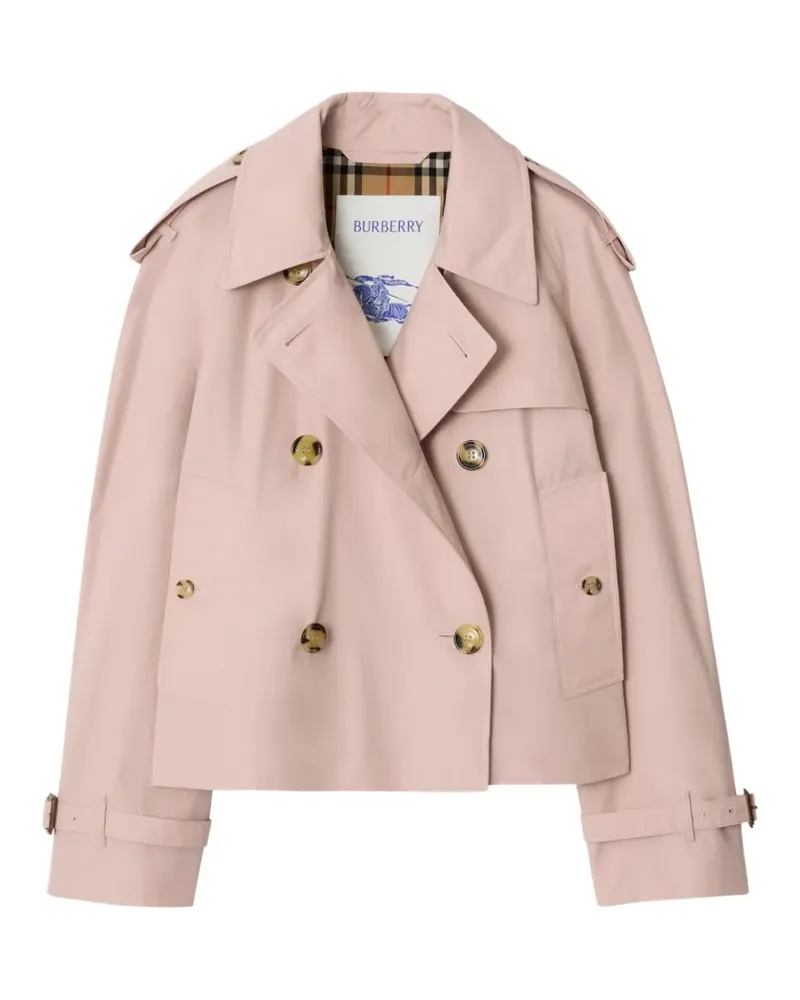 Burberry cropped tropical gabardine Mayfair trench jacket - Rosa Rosa