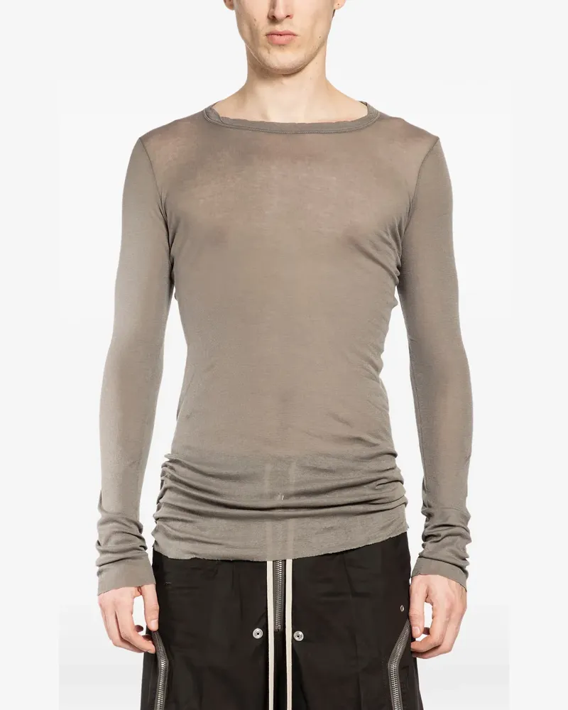 Rick Owens long-sleeve rib T-shirt - Grau Grau