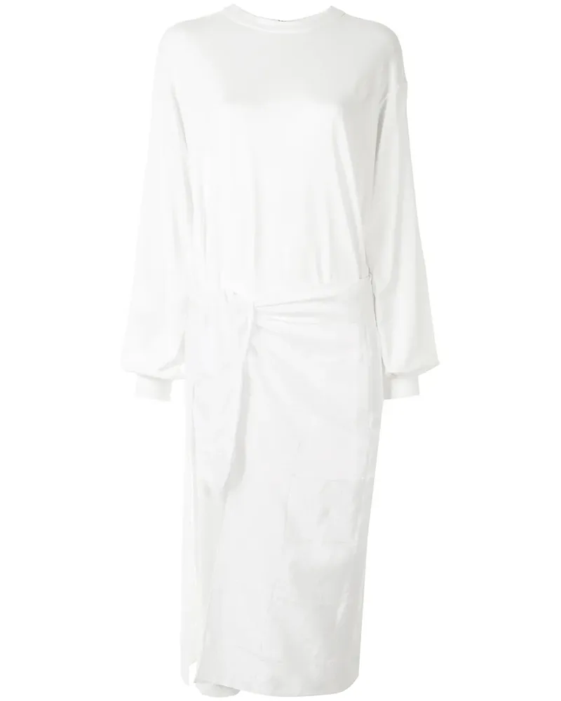 Yohji Yamamoto Kleid mit langen Ärmeln - Weiß Weiß
