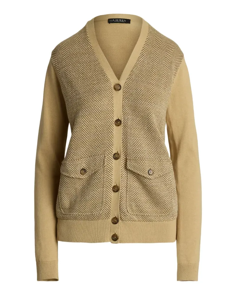 Ralph Lauren Cardigan mit Fischgrätenmuster - Nude Nude