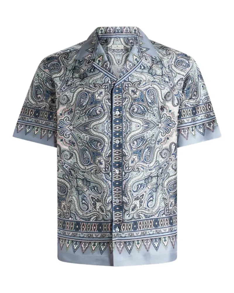 Etro paisley pocket silk shirt - Blau Blau