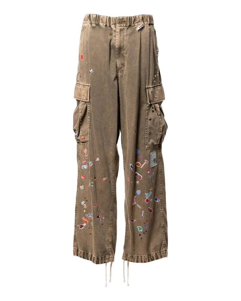MIHARAYASUHIRO Cargohose mit Print - Braun Braun