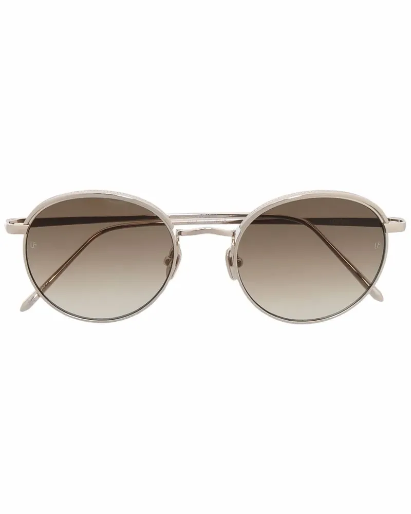 Linda Farrow Sonnenbrille mit rundem Gestell - Gold Gold