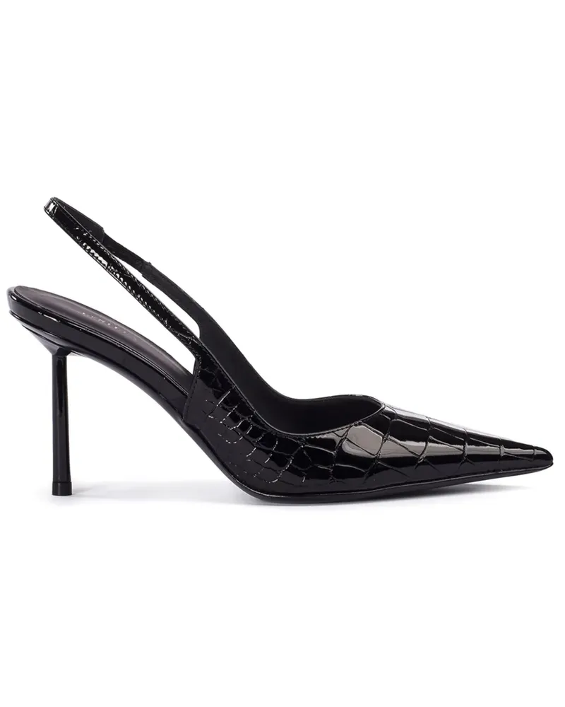 Le Silla Bella Slingback-Pumps mit Kroko-Prägung - Schwarz Schwarz