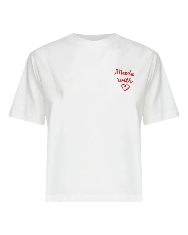 Max Mara Besticktes T-Shirt - Weiß Weiß